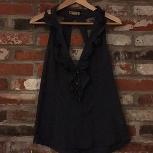 100% cotton shirt summer shirt ruffle